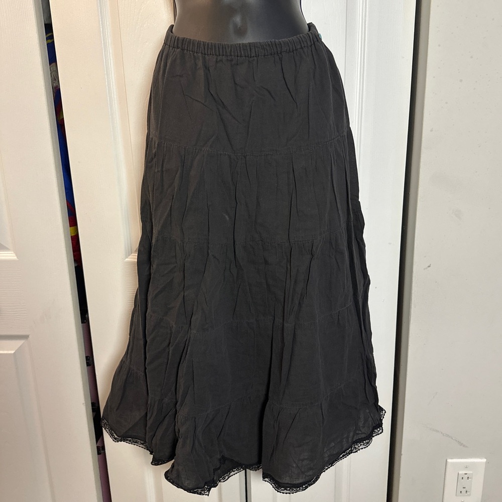 Metro Wear - *Plus Size* Black gypsy skirt with lace - Size 3X